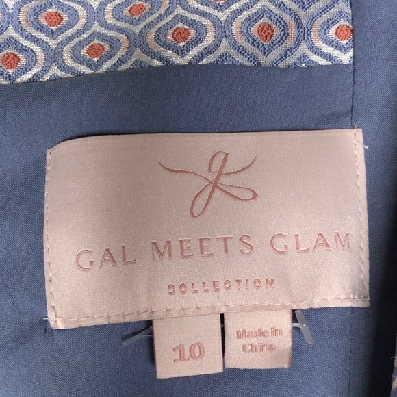 NWOT Gal Meets Glam Cosette Jacquard blue dress 10 - Picture 8 of 11